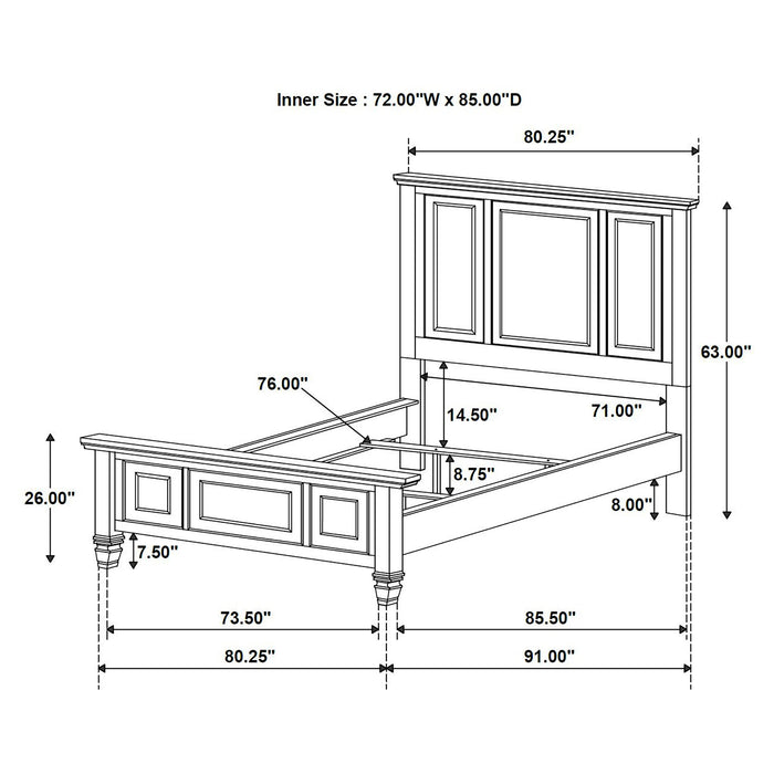 Sandy Beach 4 & 5 Piece Pc Bedroom Set Cal.King & E.King - California Furniture (Coachella, CA)