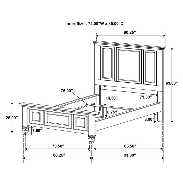 Sandy Beach 4 & 5 Piece Pc Bedroom Set Cal.King & E.King - California Furniture (Coachella, CA)