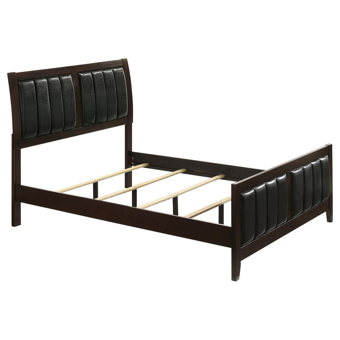 Carlton Full & Twin Upholstered Panel Bed Cappuccino and Black - California Furniture (Coachella, CA)