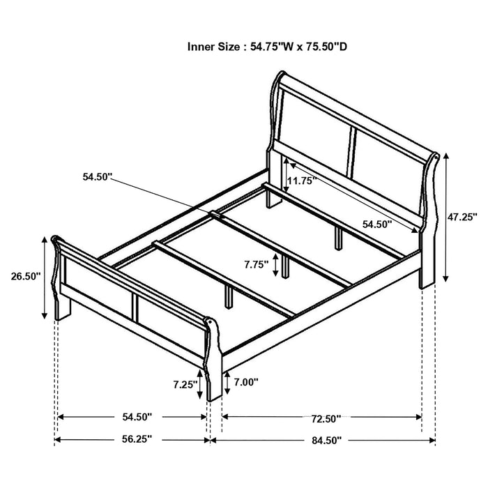 Louis Philippe Queen Beds - California Furniture (Coachella, CA)