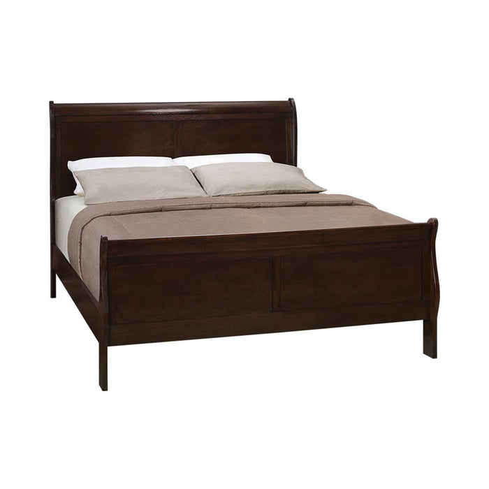 Louis Philippe Eastern King & Queen Panel Sleigh Bed Cappuccino - California Furniture (Coachella, CA)