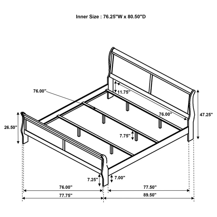 Louis Philippe Eastern King, Full, & Queen Bed - California Furniture (Coachella, CA)