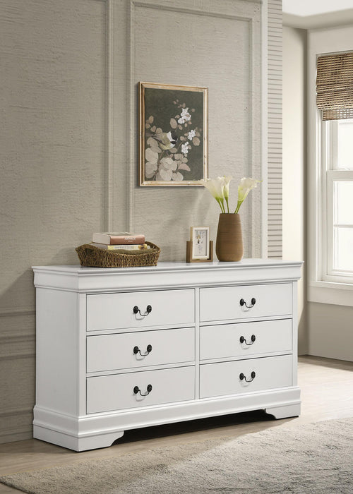 Louis Philippe 6-drawer Dresser White - California Furniture (Coachella, CA)