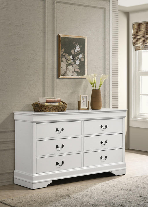 Louis Philippe 6-drawer Dresser White - California Furniture (Coachella, CA)