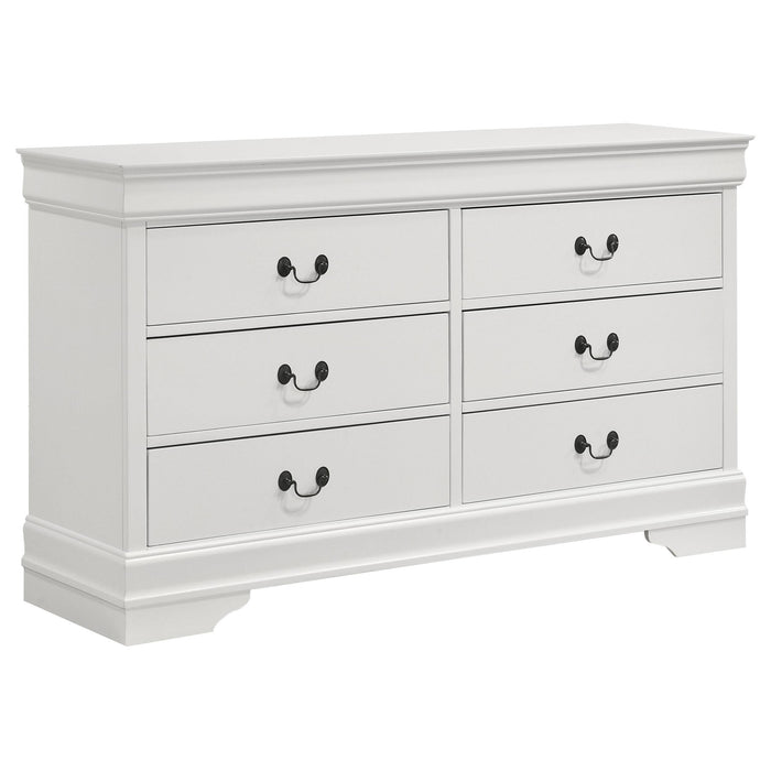 Louis Philippe 6-drawer Dresser White - California Furniture (Coachella, CA)