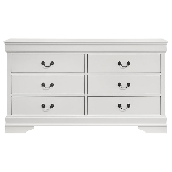Louis Philippe 6-drawer Dresser White - California Furniture (Coachella, CA)