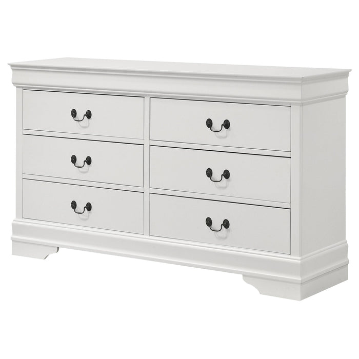 Louis Philippe 6-drawer Dresser White - California Furniture (Coachella, CA)