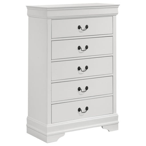Louis Philippe 5-drawer Bedroom Chest White - California Furniture (Coachella, CA)