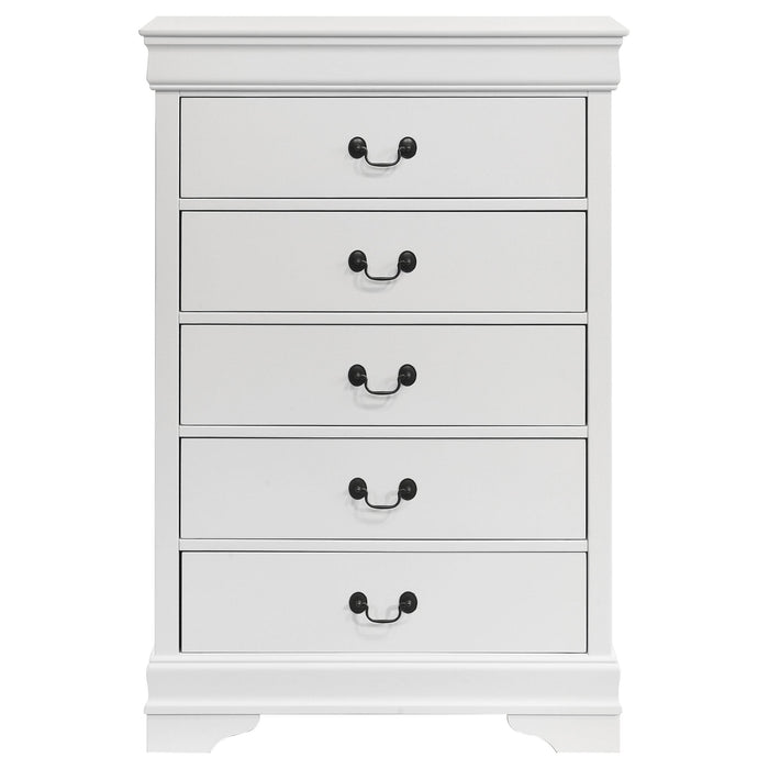 Louis Philippe 5-drawer Bedroom Chest White - California Furniture (Coachella, CA)