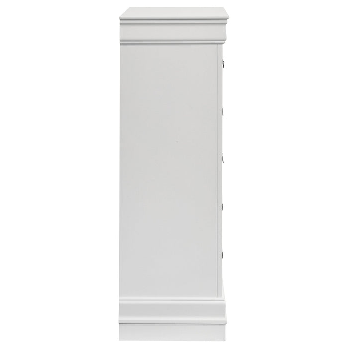 Louis Philippe 5-drawer Bedroom Chest White - California Furniture (Coachella, CA)