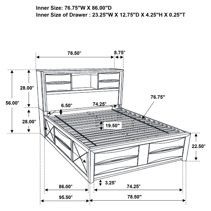 Briana Bookcase Platform Storage Bed - California Furniture (Coachella, CA)