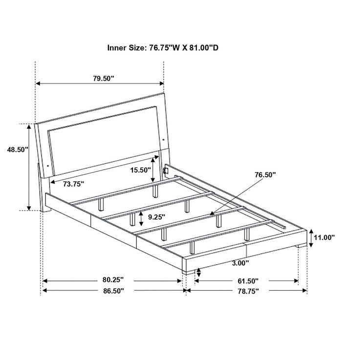 Felicity Panel Bed with LED Lighting - California Furniture (Coachella, CA)