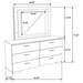 Felicity 6-drawer Dresser with LED Mirror White High Gloss - California Furniture (Coachella, CA)