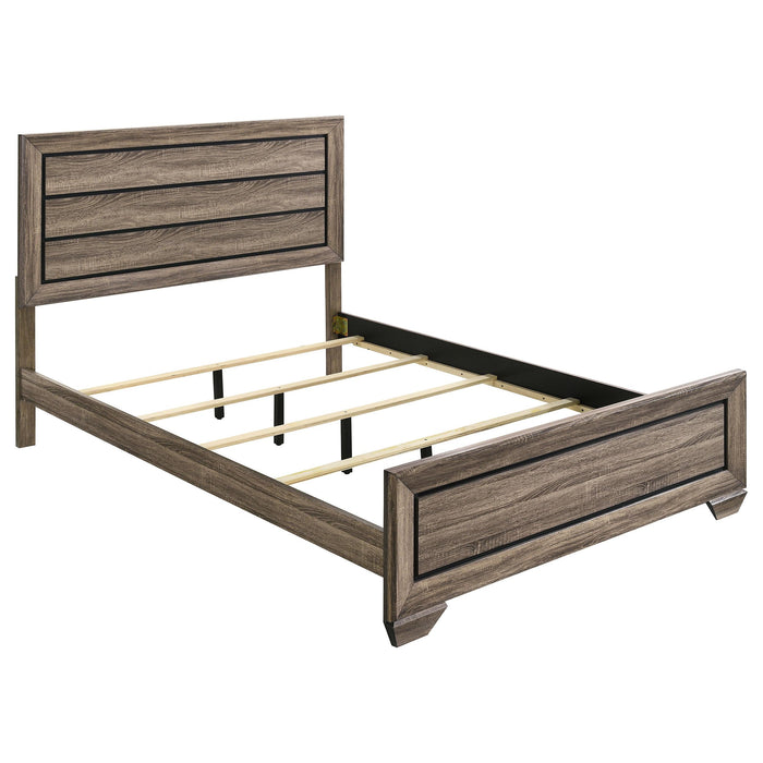 Kauffman California King, E.king, & Queen Panel Bed Washed Taupe - California Furniture (Coachella, CA)