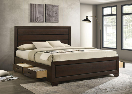 Kauffman California King, Eastren king, & Queen Storage Bed Dark Cocoa - California Furniture (Coachella, CA)