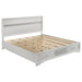 Miranda California King. E.King, & Queen 2-drawer Storage Bed Black & White - California Furniture (Coachella, CA)