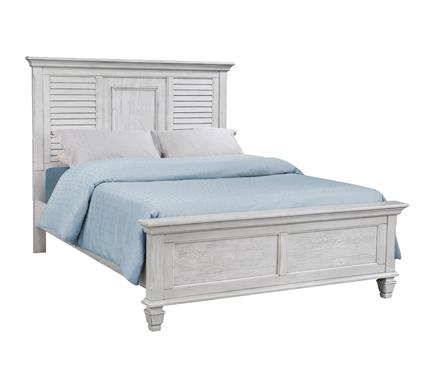Franco Eastern King & Queen Panel Bed Antique White & Oak - California Furniture (Coachella, CA)