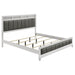Barzini California King, E.King, & Queen Upholstered Panel Bed White - California Furniture (Coachella, CA)