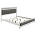Barzini California King, E.King, & Queen Upholstered Panel Bed White - California Furniture (Coachella, CA)
