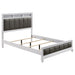 Barzini California King, E.King, & Queen Upholstered Panel Bed White - California Furniture (Coachella, CA)