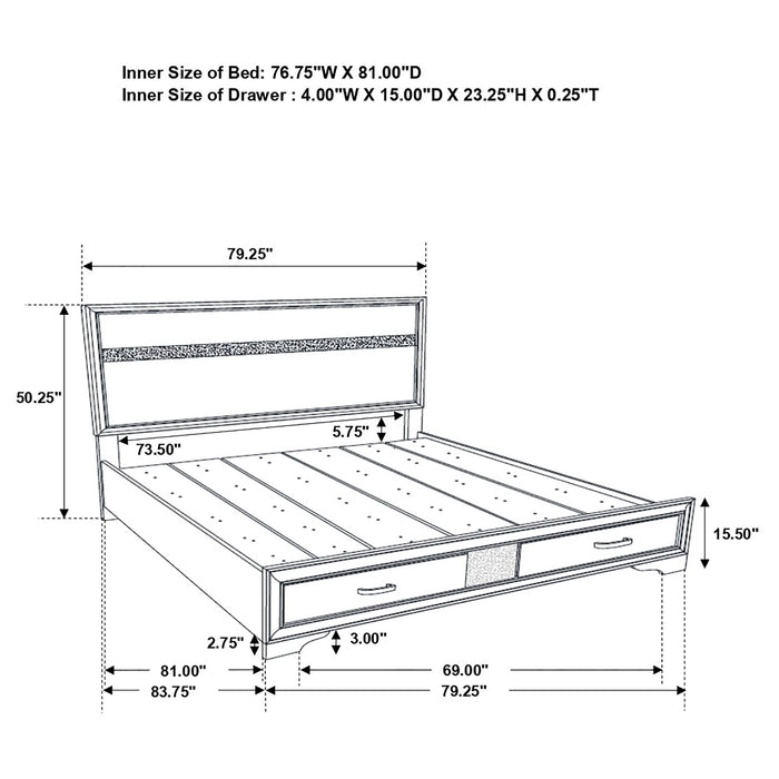 Miranda Bedroom Set with Storage - California Furniture (Coachella, CA)