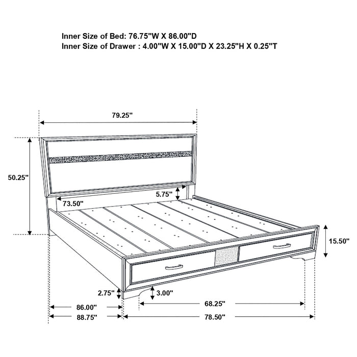 Miranda Bedroom Set with Storage - California Furniture (Coachella, CA)