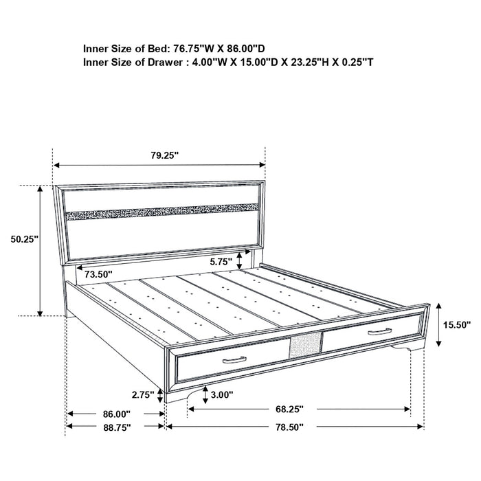 Miranda Bedroom Set with Storage - California Furniture (Coachella, CA)