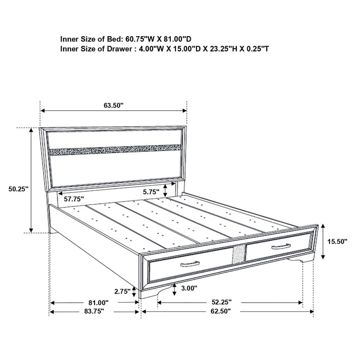 Miranda Bedroom Set with Storage - California Furniture (Coachella, CA)