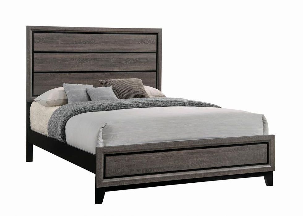 Watson Eastern King & Queen Bed Grey Oak and Black - California Furniture (Coachella, CA)