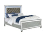Gunnison California King, E.King, & Queen Panel Bed with LED Lighting Silver Metallic - California Furniture (Coachella, CA)