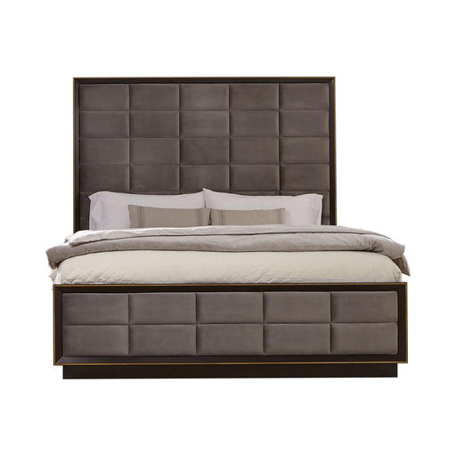 Durango California King, Eastren King, & Queen Upholstered Bed Smoked Peppercorn and Grey - California Furniture (Coachella, CA)