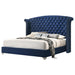 Melody California King, Eastren King, Queen Wingback Upholstered Bed Pacific Blue & Grey - California Furniture (Coachella, CA)
