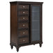 Andover 6-drawer Tempered Glass Door Chest Dark Oak - California Furniture (Coachella, CA)
