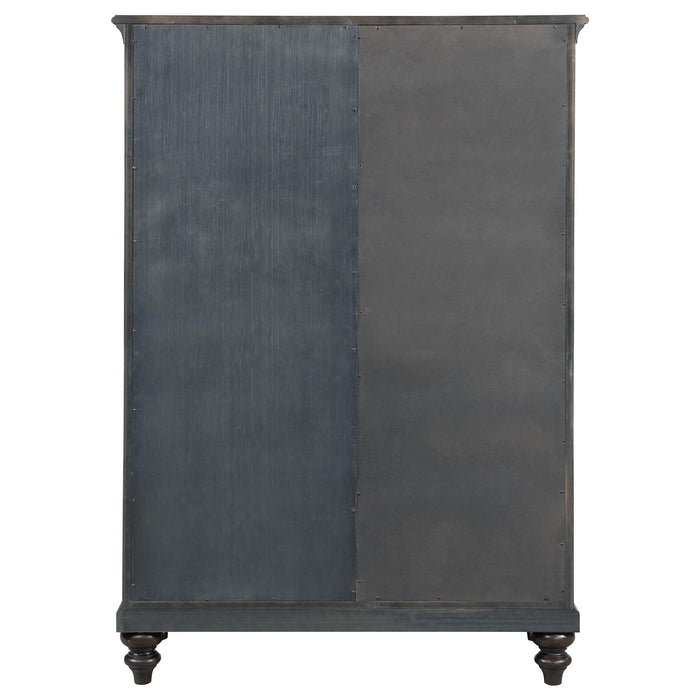 Andover 6-drawer Tempered Glass Door Chest Dark Oak - California Furniture (Coachella, CA)
