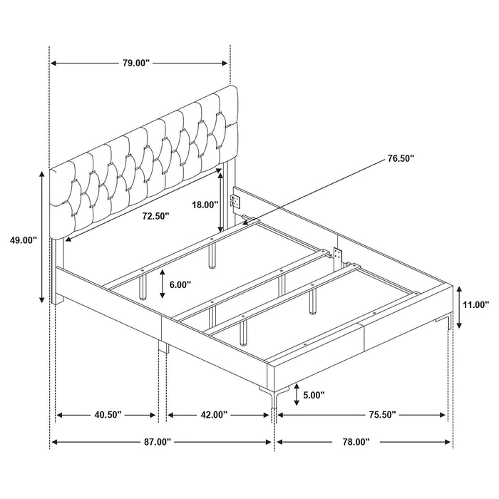 Kendall Panel Bed E.King, & Queen Black & White - California Furniture (Coachella, CA)