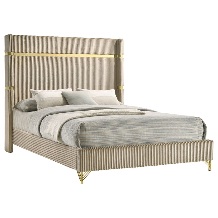 Lucia Eastern King & Queen Bed Beige & Grey - California Furniture (Coachella, CA)