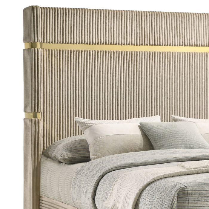Lucia Eastern King & Queen Bed Beige & Grey - California Furniture (Coachella, CA)