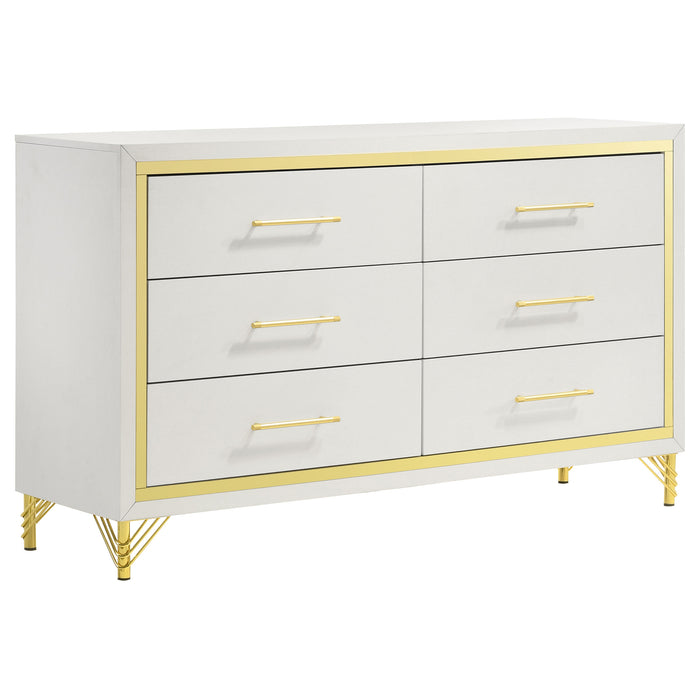 Lucia 4 & 5 Piece Bedroom Set King & Queen Beige & Grey - California Furniture (Coachella, CA)