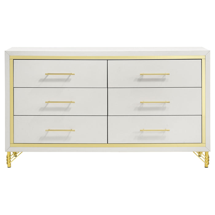 Lucia 4 & 5 Piece Bedroom Set King & Queen Beige & Grey - California Furniture (Coachella, CA)