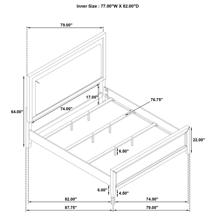 Marielle California King, E.King, & Queen Bed - California Furniture (Coachella, CA)