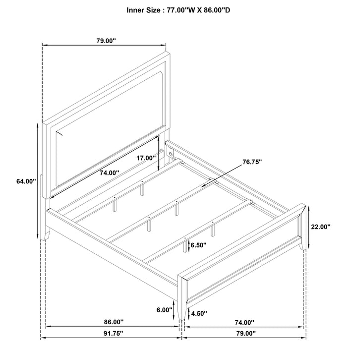 Marielle California King, E.King, & Queen Bed - California Furniture (Coachella, CA)