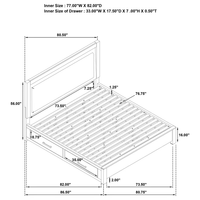 Kenora California King, E.king, & Queen Bed - California Furniture (Coachella, CA)