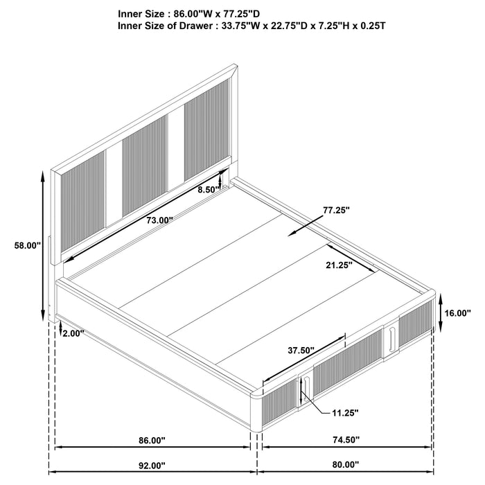 Terrace California King, E.King, & Queen Bed - California Furniture (Coachella, CA)