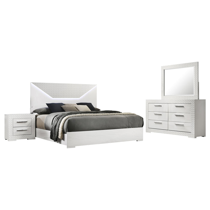 Ives 4 & 5 Piece Bedroom Set E.king & Queen White & Grey - California Furniture (Coachella, CA)