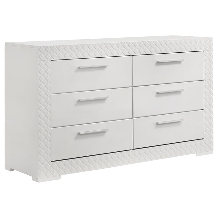 Ives 4 & 5 Piece Bedroom Set E.king & Queen White & Grey - California Furniture (Coachella, CA)