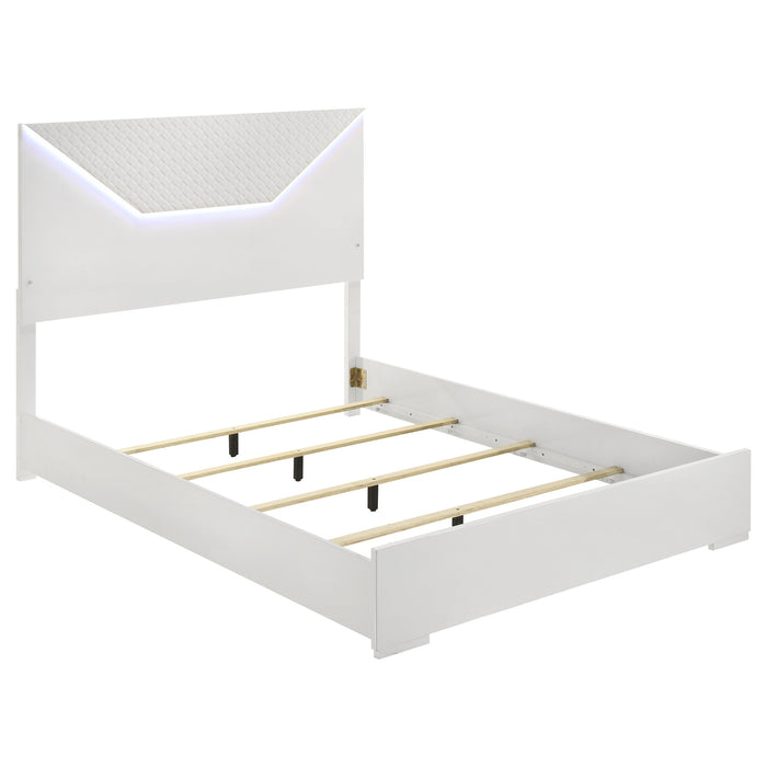 Ives 4 & 5 Piece Bedroom Set E.king & Queen White & Grey - California Furniture (Coachella, CA)
