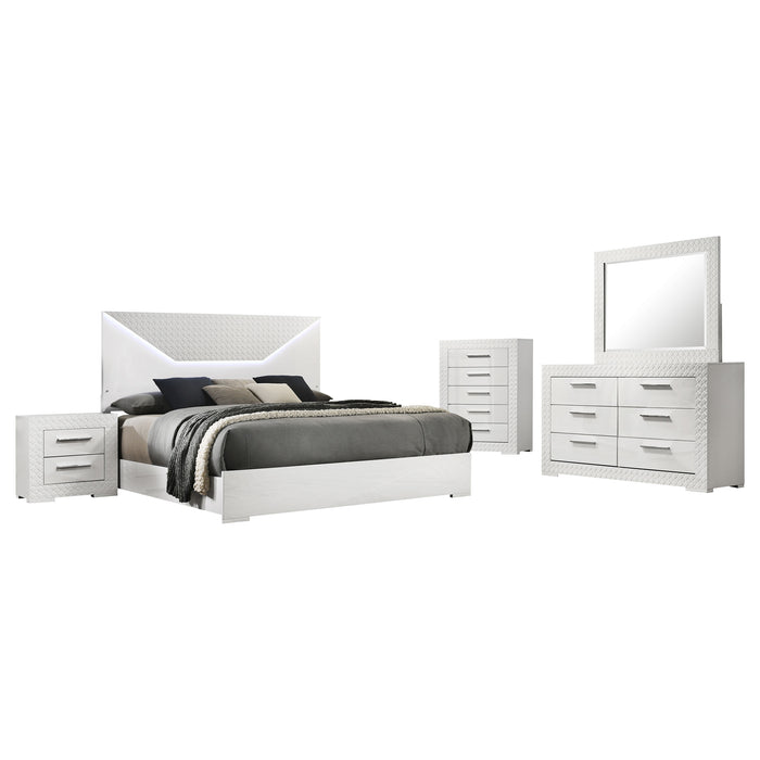 Ives 4 & 5 Piece Bedroom Set E.king & Queen White & Grey - California Furniture (Coachella, CA)