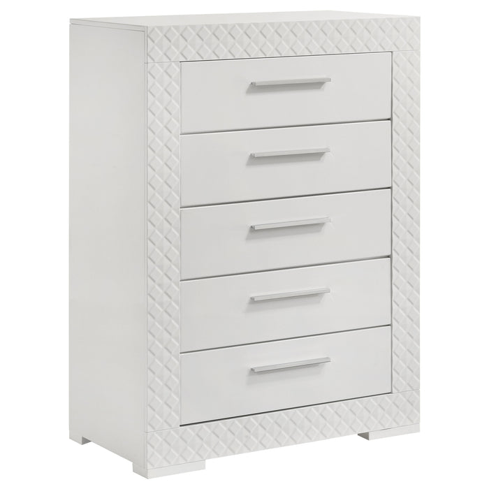 Ives 4 & 5 Piece Bedroom Set E.king & Queen White & Grey - California Furniture (Coachella, CA)