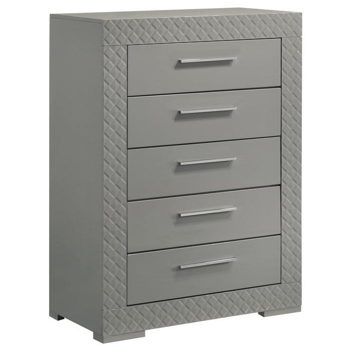 Ives 4 & 5 Piece Bedroom Set E.king & Queen White & Grey - California Furniture (Coachella, CA)