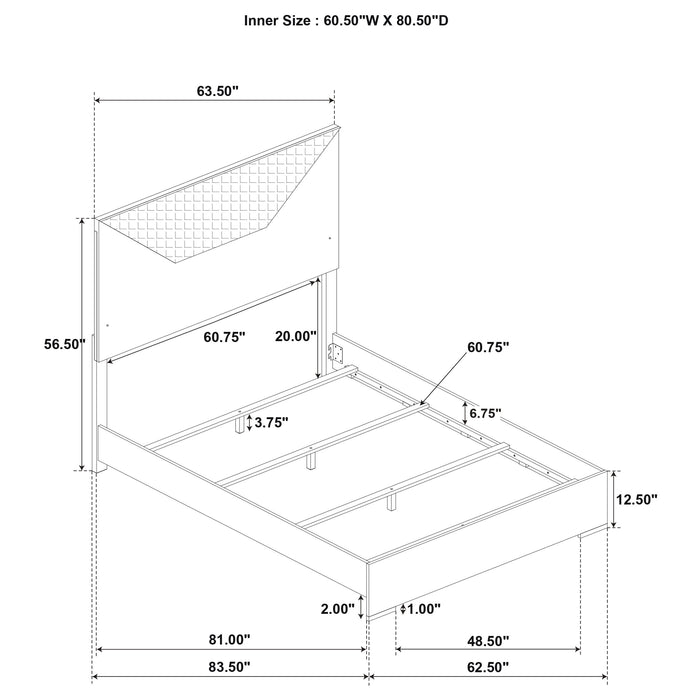Ives 4 & 5 Piece Bedroom Set E.king & Queen White & Grey - California Furniture (Coachella, CA)
